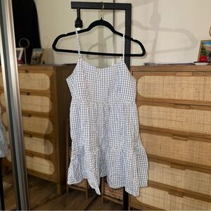 Cotton On Light Blue and White Checkered Dress